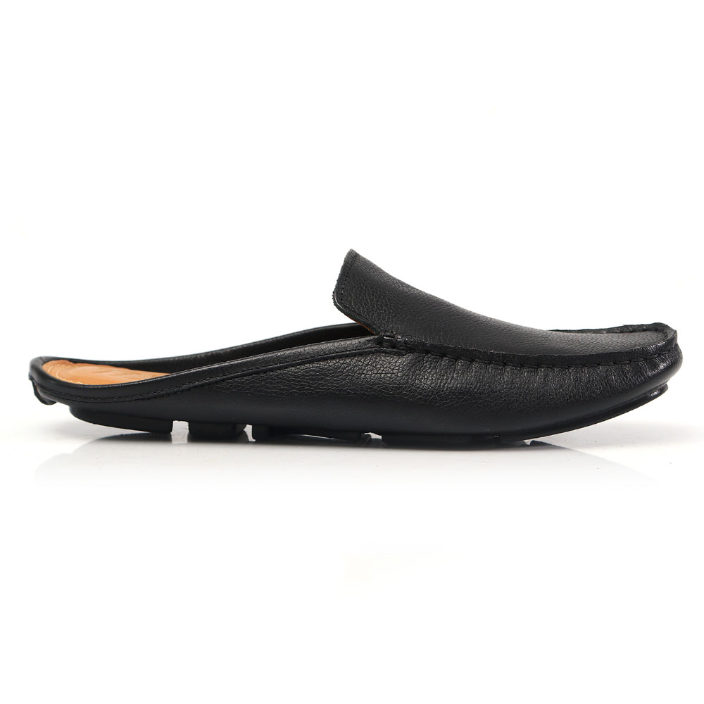 Mocassim Mule em Couro Preto