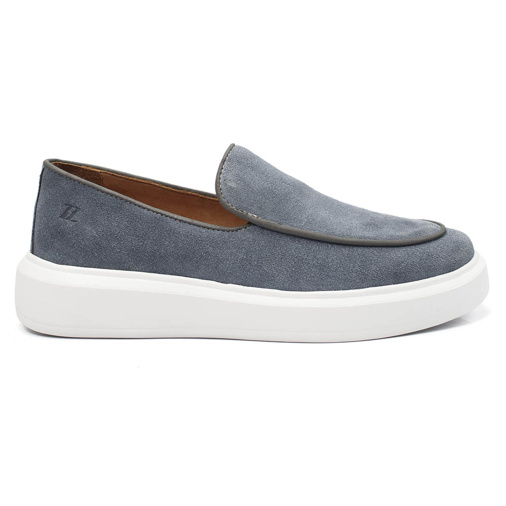 Loafer em Couro Camurça Cinza