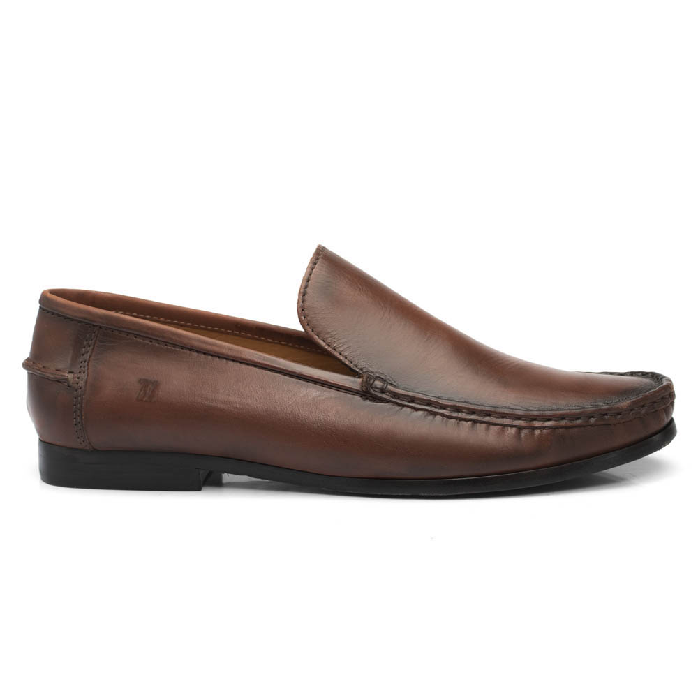 Mocassim Argentino em Couro Caramelo