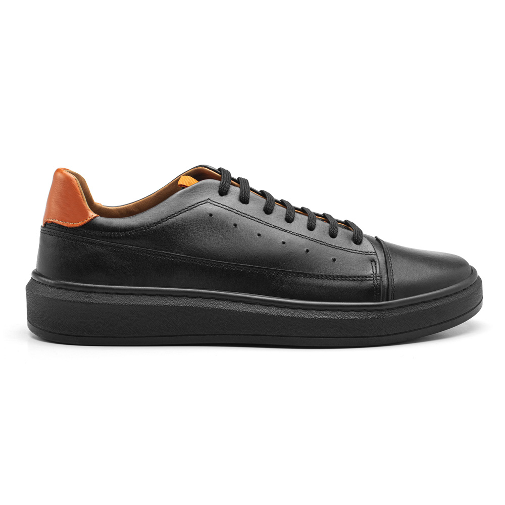 Tênis Masculino em Couro Preto